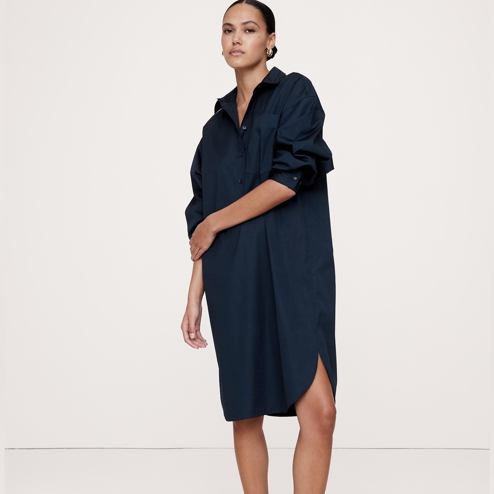 NWT | Banana Republic Oversized Poplin Midi Shirtdress